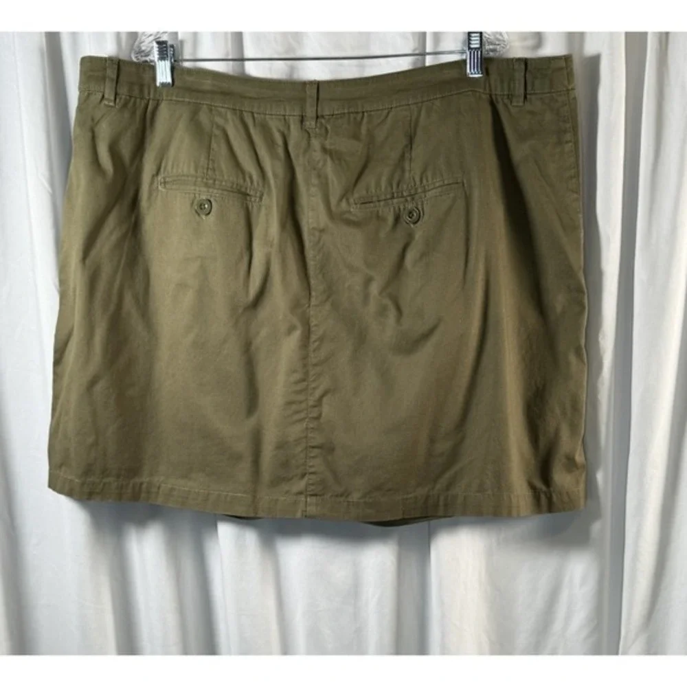 Ellos Olive Green Cotton Blend‎ Stretch Skort Plus 22 Mini Skirt Casual  82-20